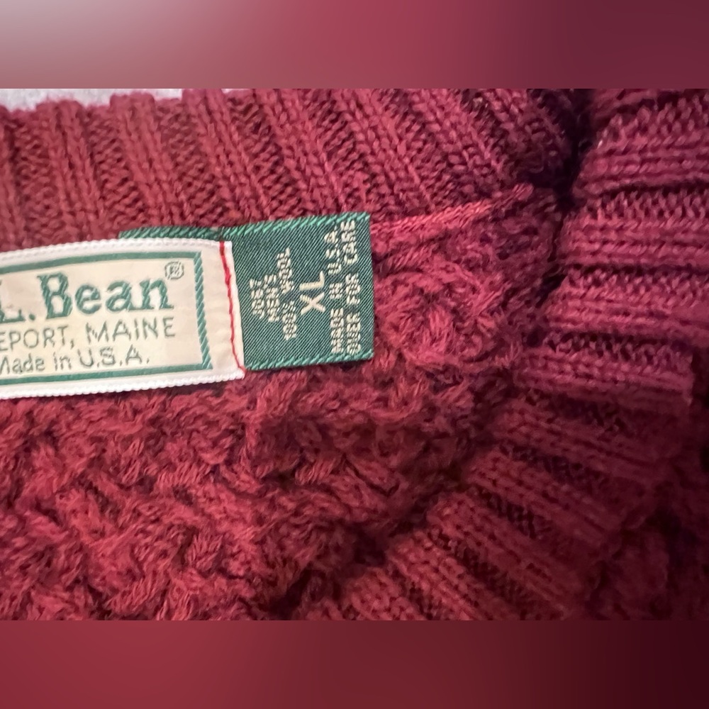 100% wool LL Bean sweater size XL - Picture 5 of 6
